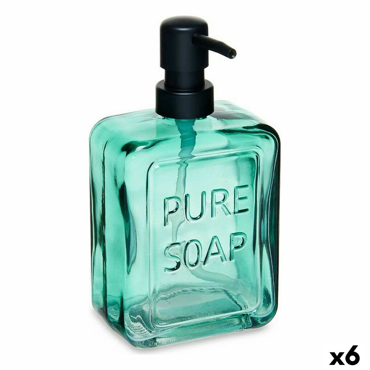 Dispenser di Sapone Berilo Pure Soap Verde Cristallo 570 ml 10 x 18 x 6 cm (6 Unità)