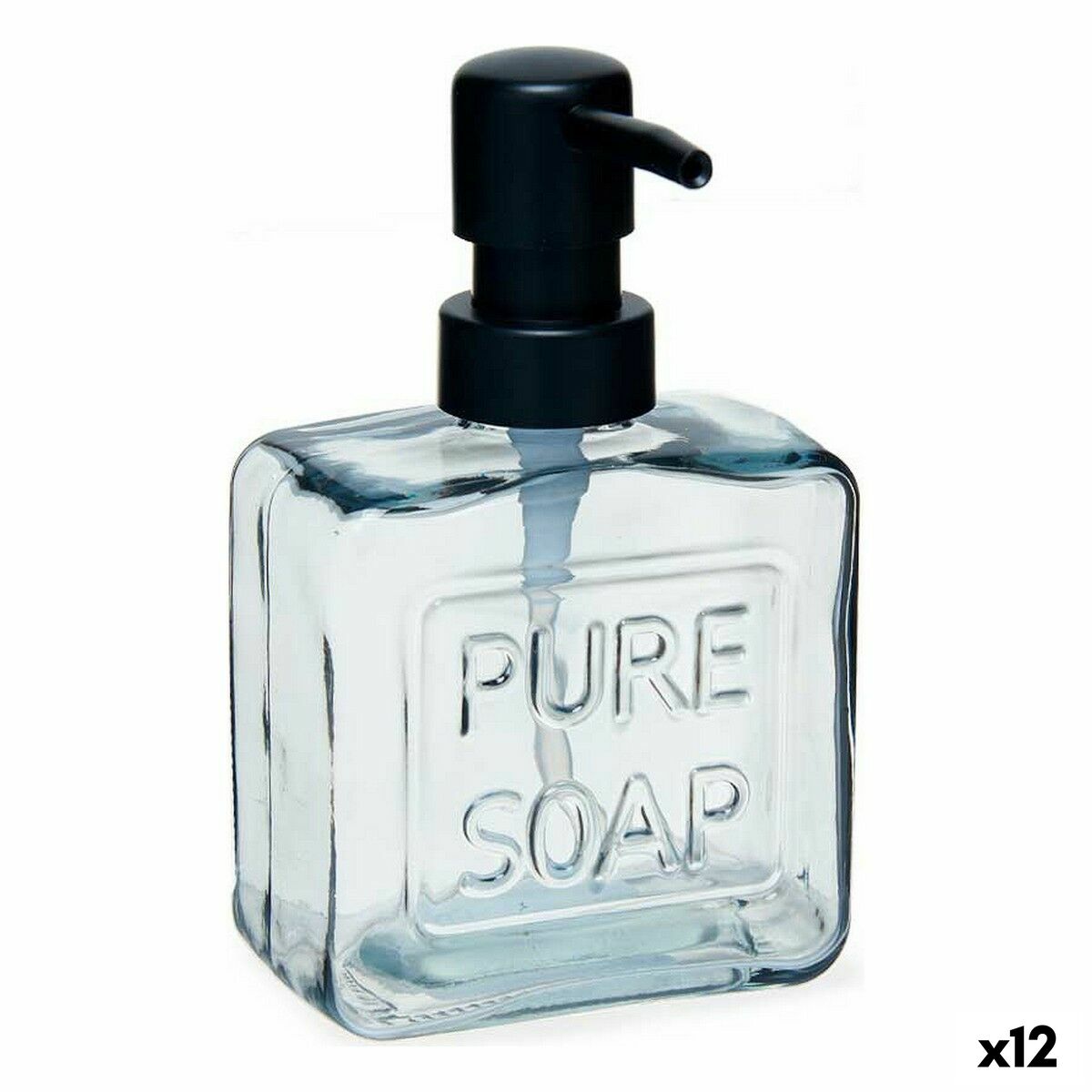 Dispenser di Sapone Berilo Pure Soap Nero Cristallo Plastica 250 ml 9 x 15 x 5 cm (12 Unità)