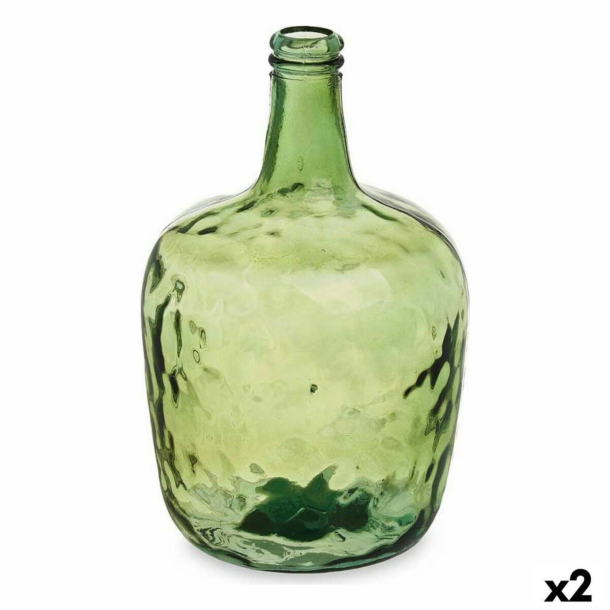 Bottiglia decorativa Gift Decor Verde Liscio 8 L 22 x 37,5 x 22 cm Decorazione (2 Unità)