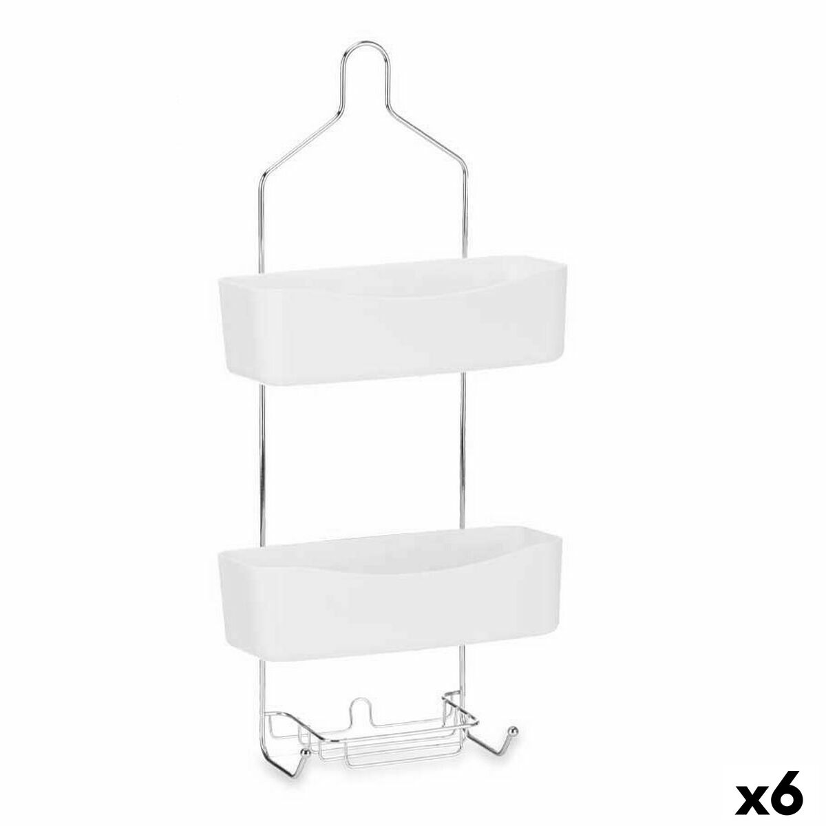 Scaffale da Bagno Berilo Bianco Metallo Plastica 28 x 60 x 14 cm (6 Unità)