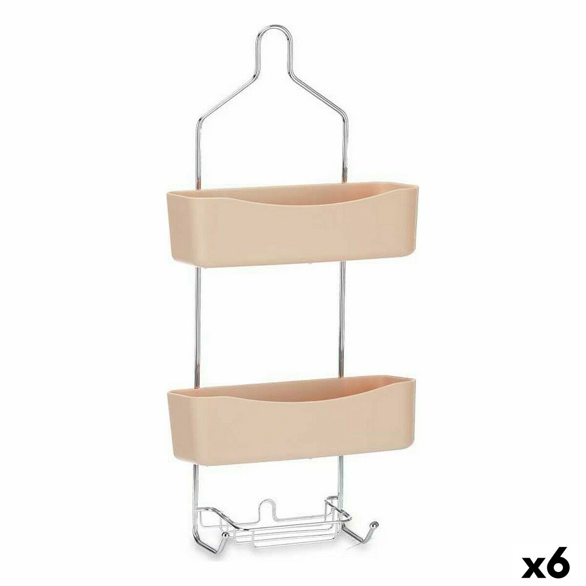 Scaffale da Bagno Berilo Beige Metallo Plastica 28 x 60 x 14 cm (6 Unità)