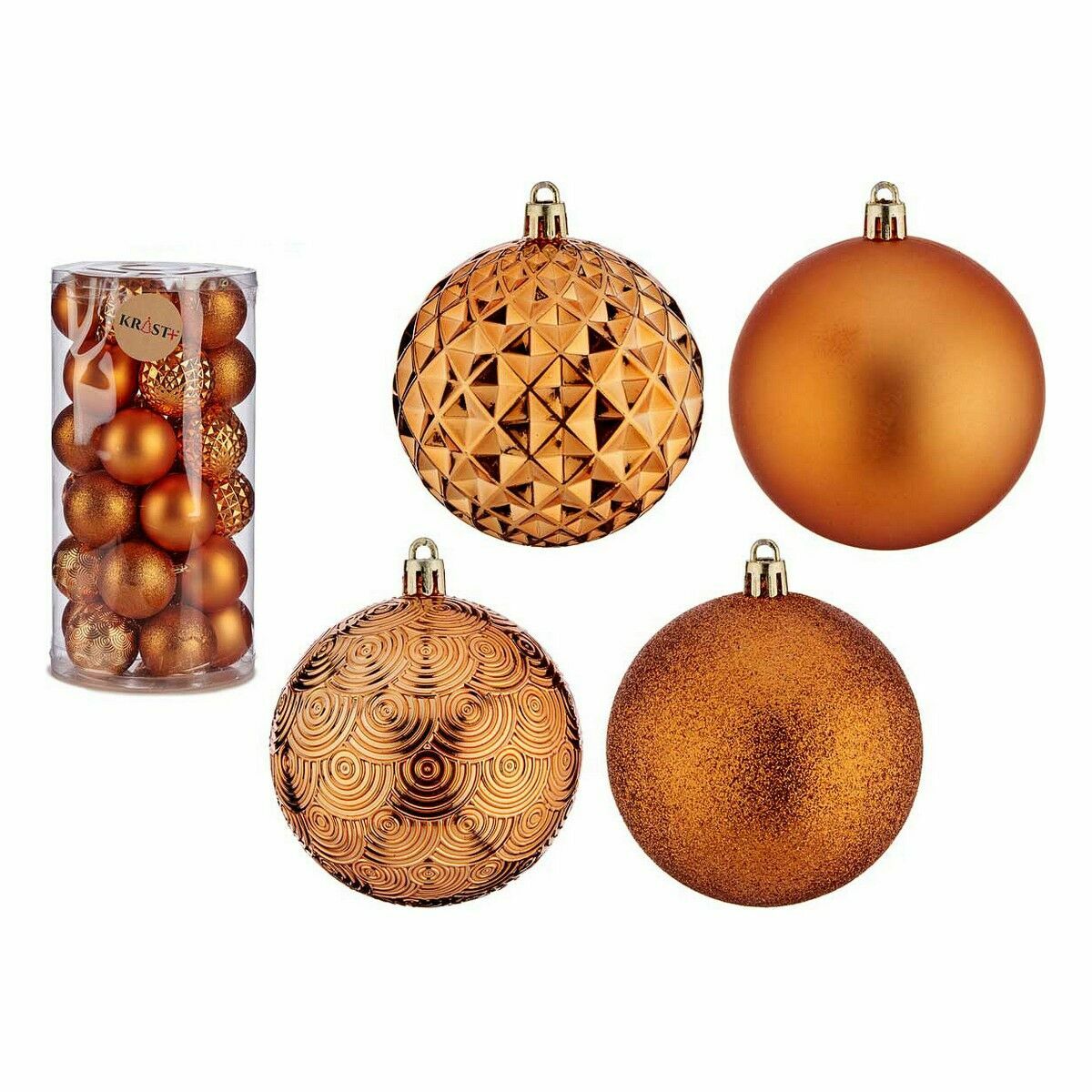 Set di palline di Natale Krist+ Arancio PVC 8 cm (4 Unità) - Immagine 2