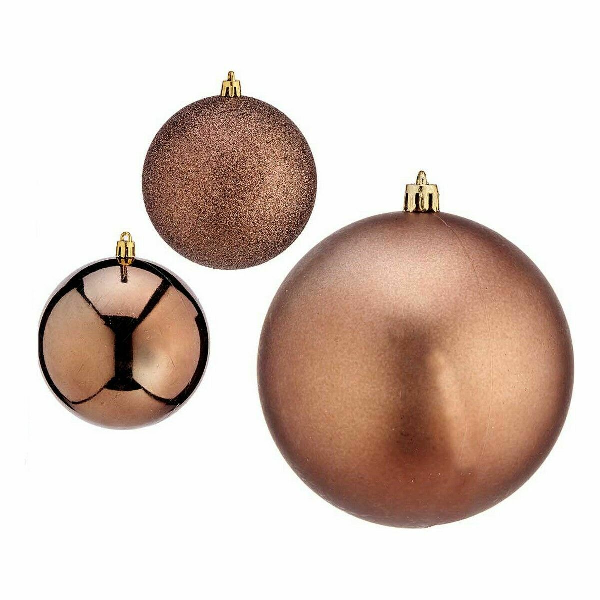 Set di palline di Natale Krist+ Marrone Plastica (12 Unità) - Immagine 2