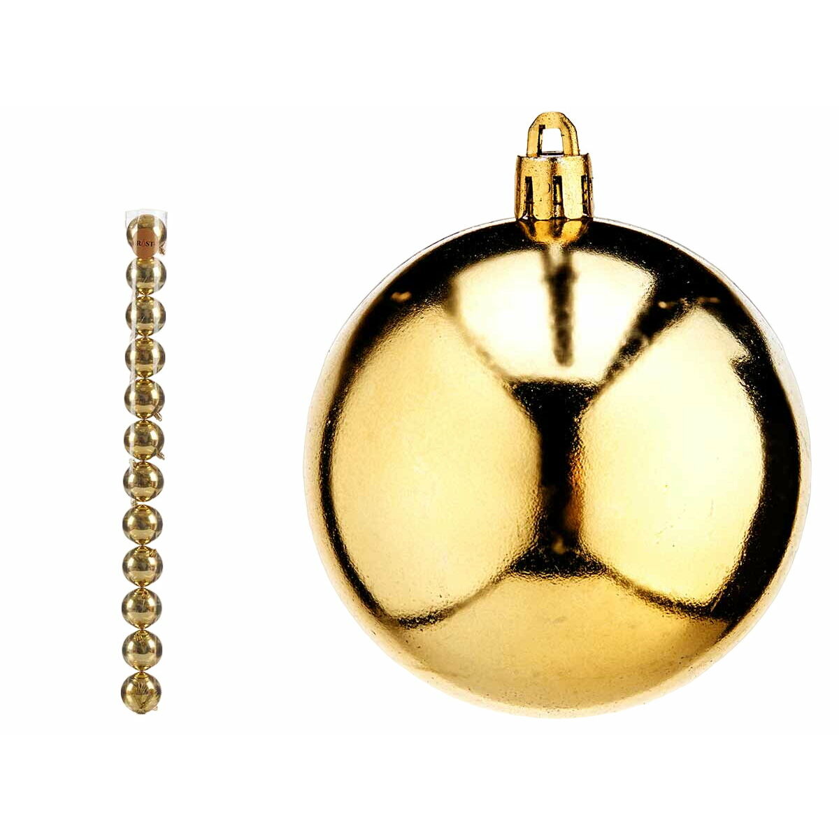 Set di palline di Natale Krist+ Dorato PVC Ø 7 cm (12 Unità) - Immagine 2