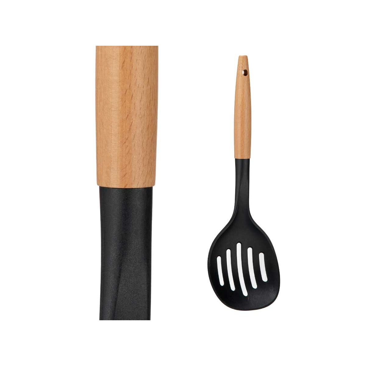 Schiumarola Kinvara Nero Naturale Legno Plastica 11 x 35 x 4 cm 10,5 x 35 cm (12 Unità) - Immagine 2