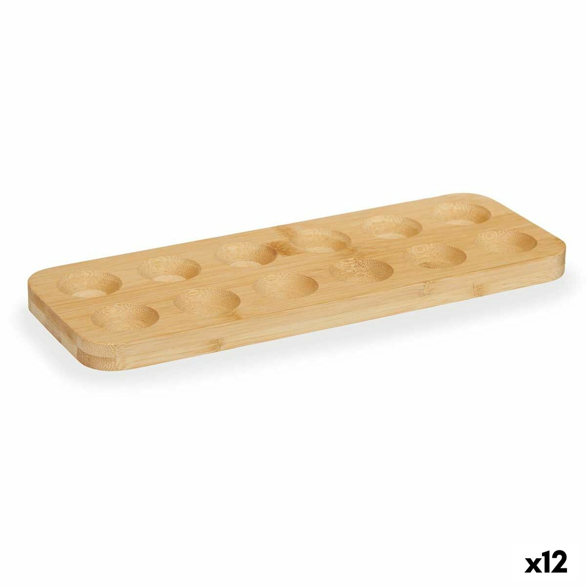 Porta uova Kinvara Marrone Bambù 40 x 3,4 x 40 cm 30 x 1,6 x 11,5 cm (12 Unità)