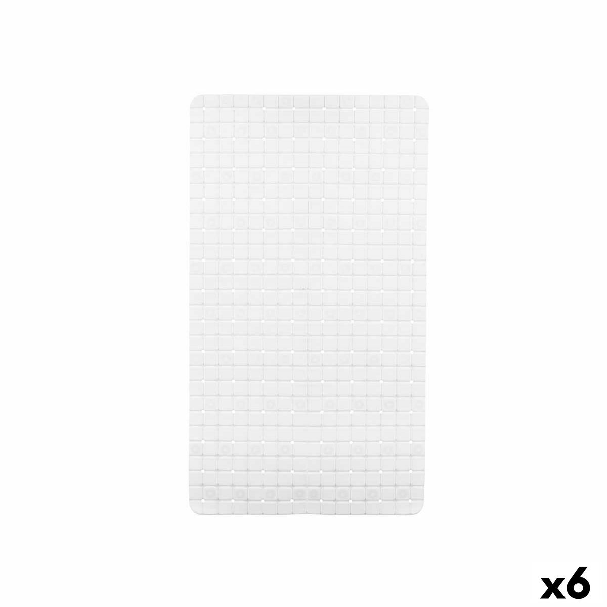 Tappetino Antiscivolo da Doccia Berilo Bianco PVC 6 x 38 x 6 cm 67,7 x 38,5 x 0,7 cm Quadri (6 Unità)