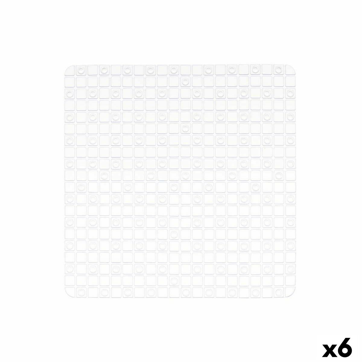 Tappetino Antiscivolo da Doccia Berilo Trasparente PVC 6 x 50 x 6 cm 50,3 x 50,3 x 0,7 cm Quadri (6 Unità)