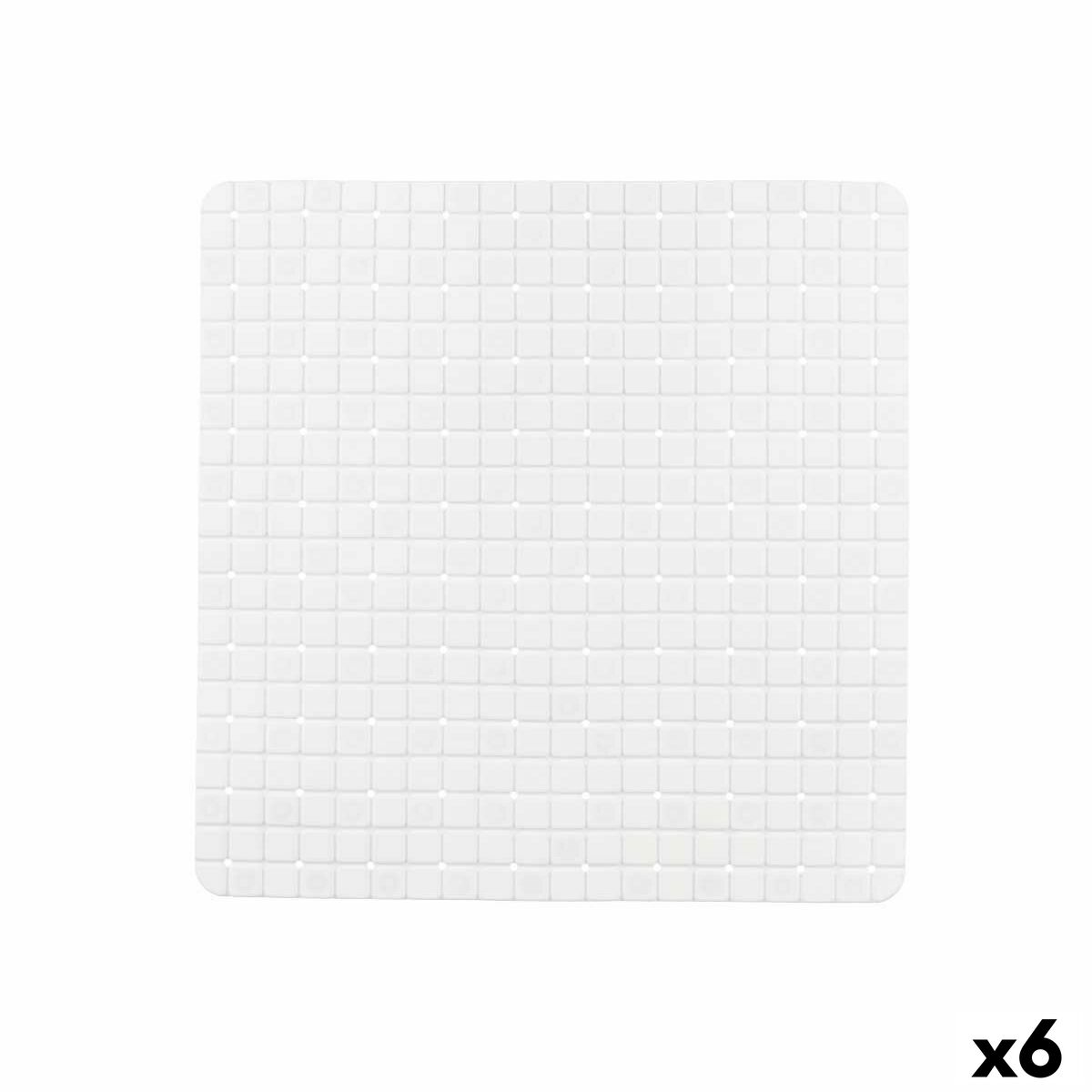 Tappetino Antiscivolo da Doccia Berilo Bianco PVC 6 x 50 x 6 cm 50,3 x 50,3 x 0,7 cm Quadri (6 Unità)