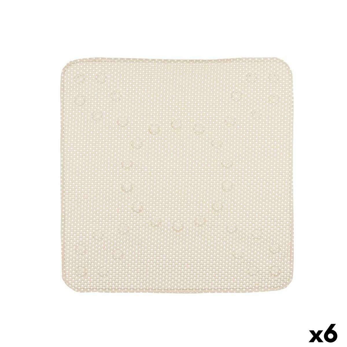 Tappetino Antiscivolo da Doccia Berilo Beige PVC 53 x 52,5 x 1 cm (6 Unità)