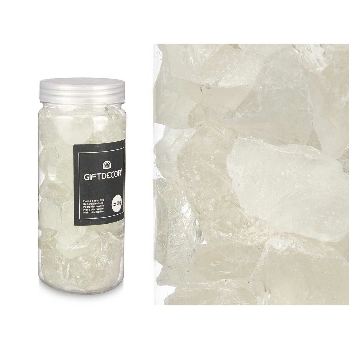 Pietre Decorative Gift Decor Bianco 600 g Quarzo (12 Unità) - Immagine 3