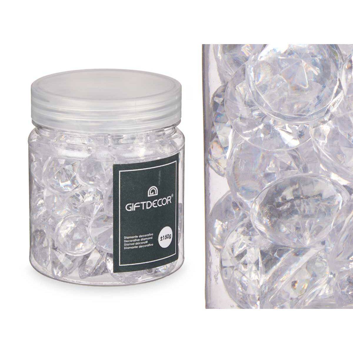 Pietre Decorative Gift Decor Trasparente 150 g Diamante (16 Unità) - Immagine 3