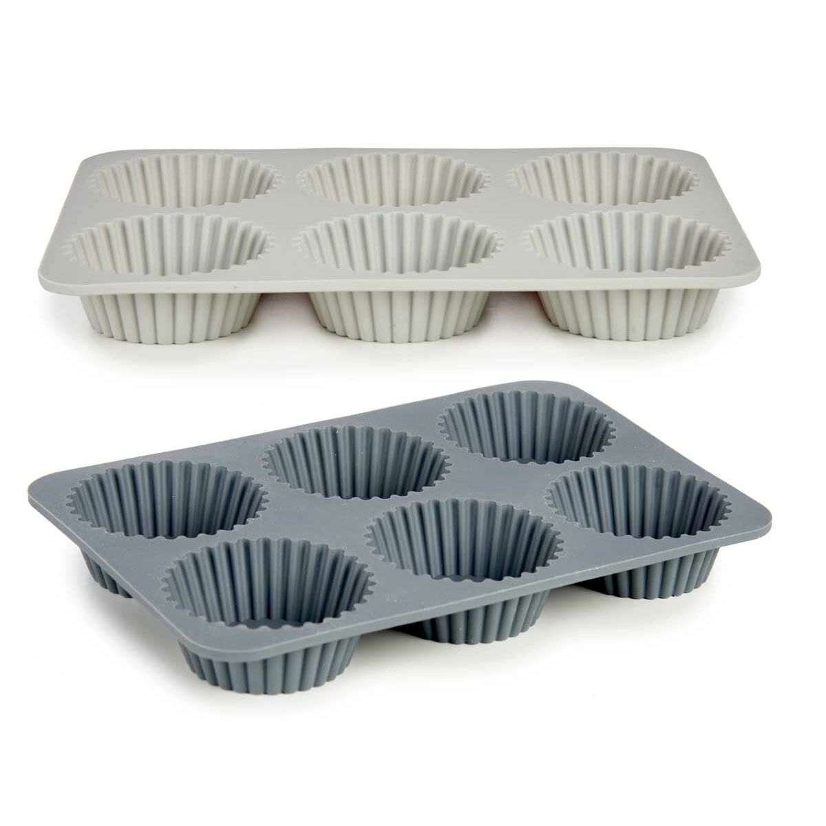 Teglia per Muffin Kinvara Grigio chiaro Grigio scuro 25,5 x 3 x 17,5 cm Muffin (6 Unità) - Immagine 2