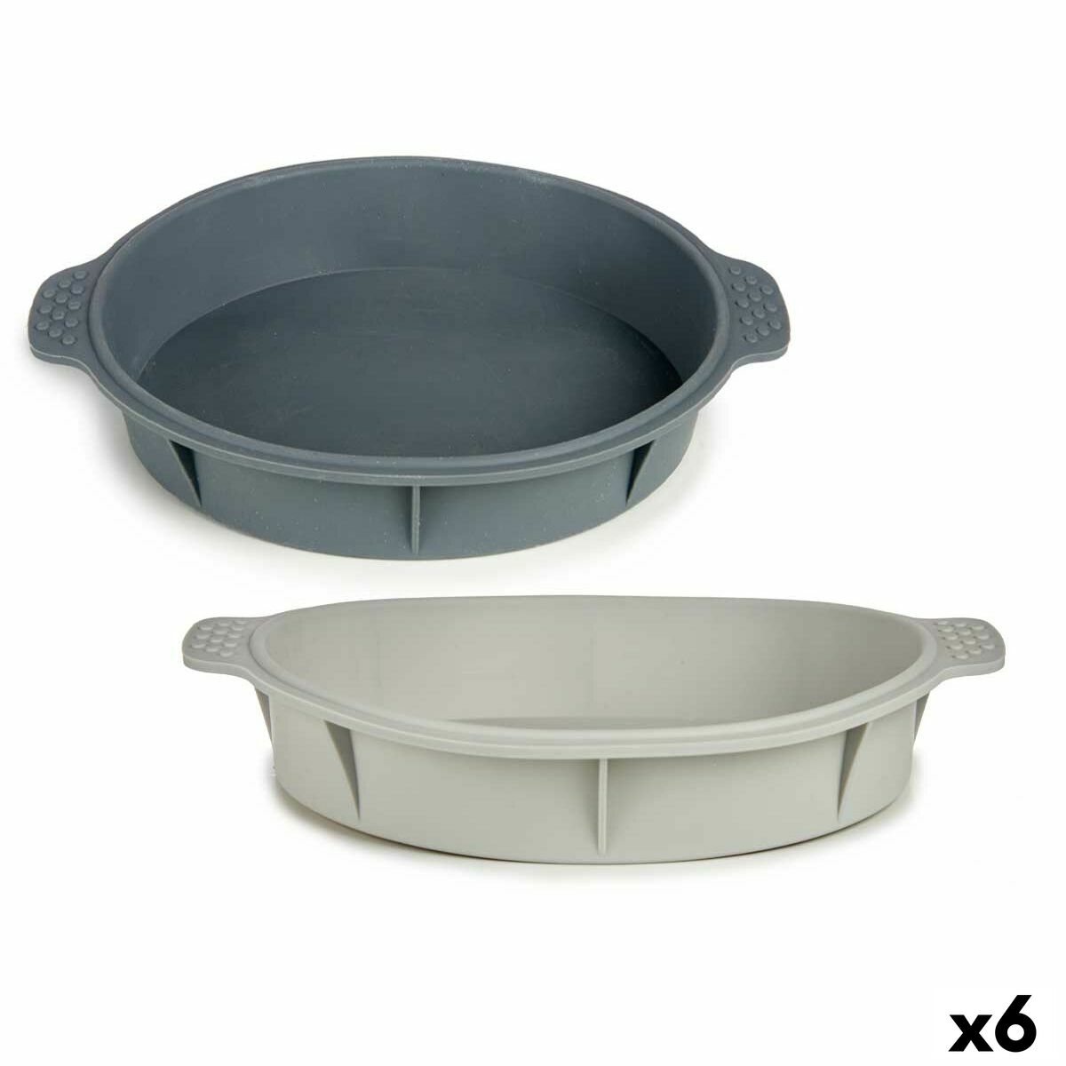 Stampo per Dolci Kinvara Grigio chiaro Grigio scuro Silicone 30 x 4,5 x 26 cm Rotondo (6 Unità)