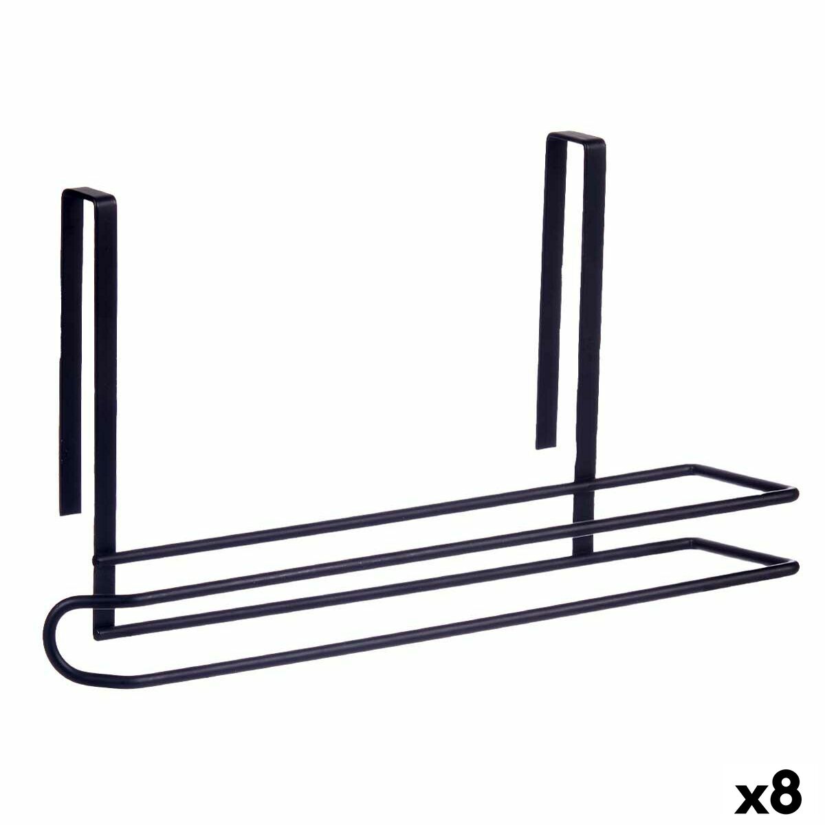 Portarotolo di Carta da Cucina Kinvara Nero Metallo Ferro 34 x 17,3 x 10,5 cm (8 Unità)