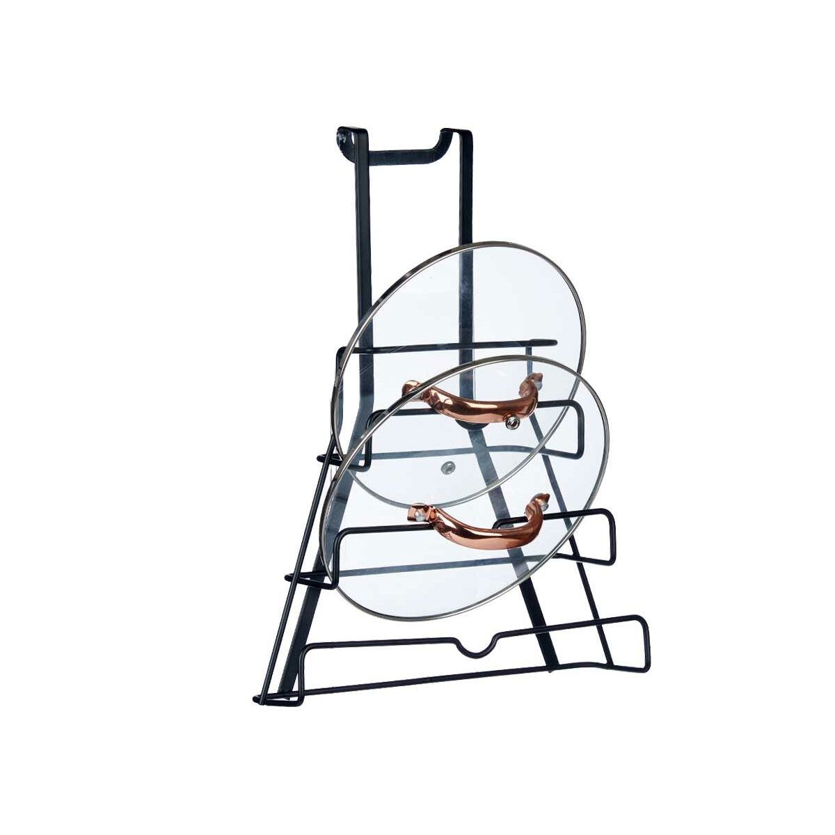 Supporto per Utensili da Cucina Kinvara Metallo Ferro 27 x 37 x 9 cm 27 x 35,5 x 9 cm Coperchio per Padella (6 Unità) - Immagine 3