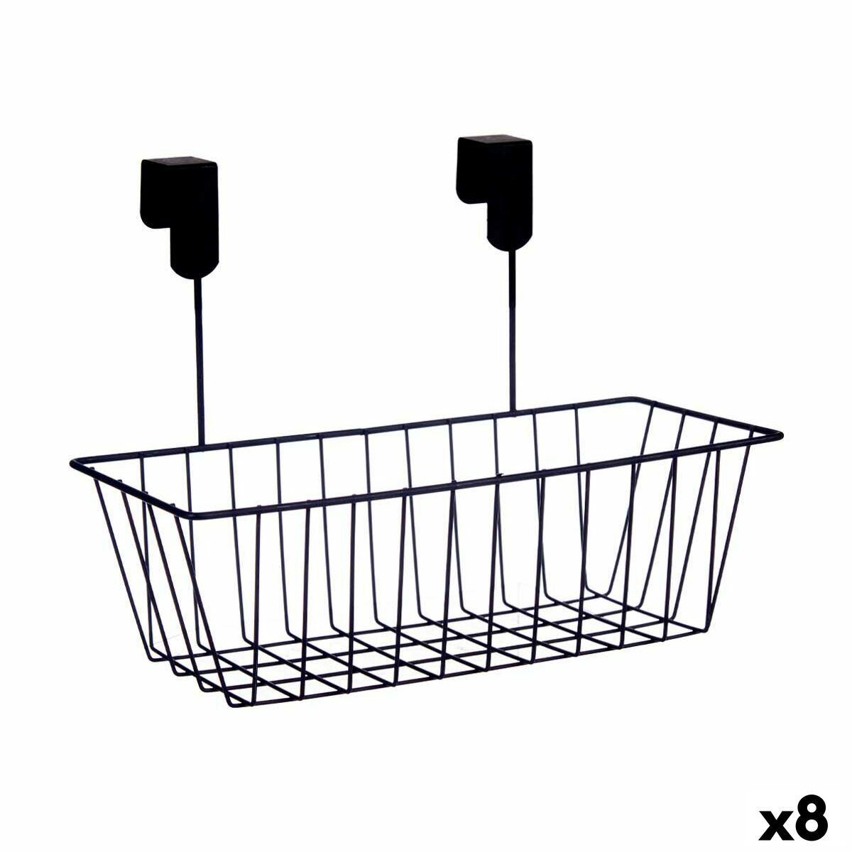 Cestino per Mobile della Cucina Kinvara Nero Metallo Ferro 28 x 20,5 x 16 cm 28 x 12 x 9 cm (8 Unità)
