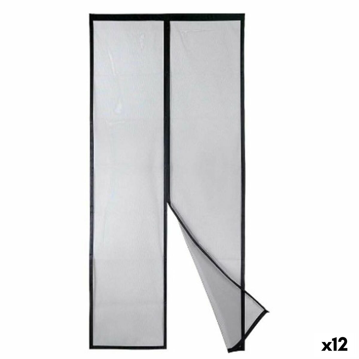 Zanzariera Kipit Nero Poliestere Calamita 90 x 210 cm Magnetica (12 Unità)