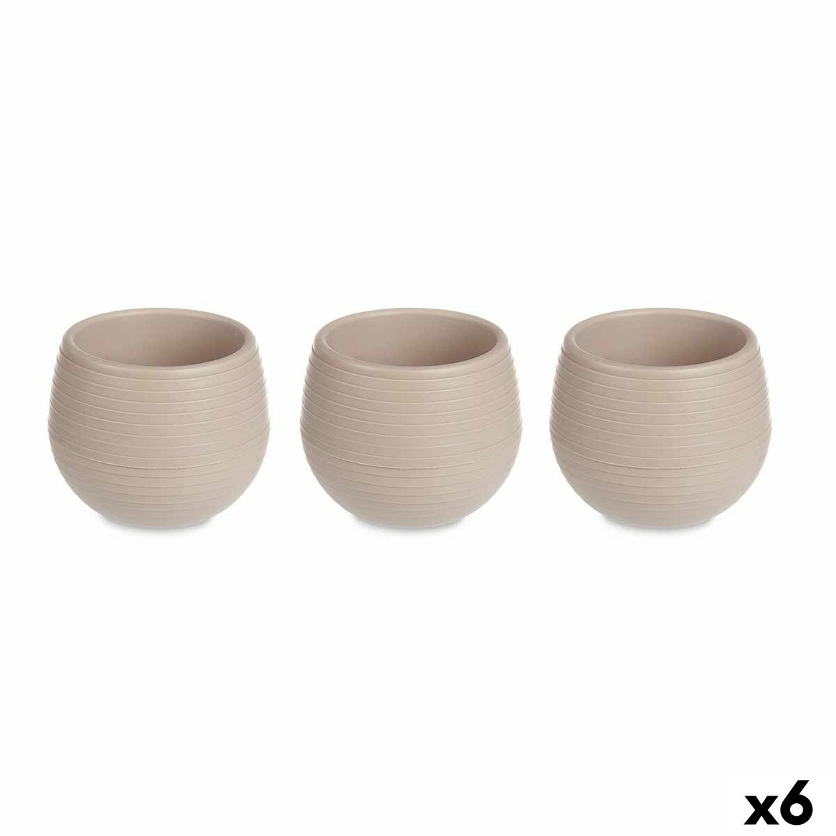 Set di Vasi Ibergarden Taupé Plastica 12 x 12 x 11 cm 38 x 11 x 12,5 cm (6 Unità)