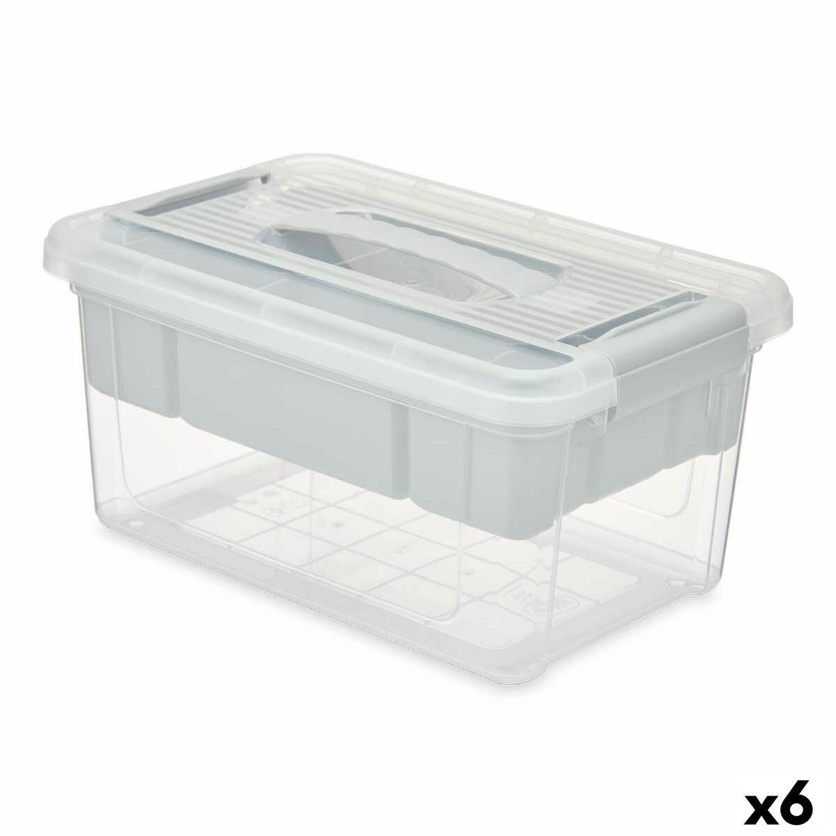 Scatola Multiuso Kipit Grigio Trasparente Plastica 5 L (6 Unità)