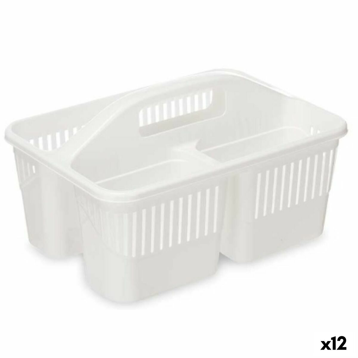 Secchio organizzatore Bianco Plastica 31,3 x 18 x 22 cm Detergente (12 Unità)