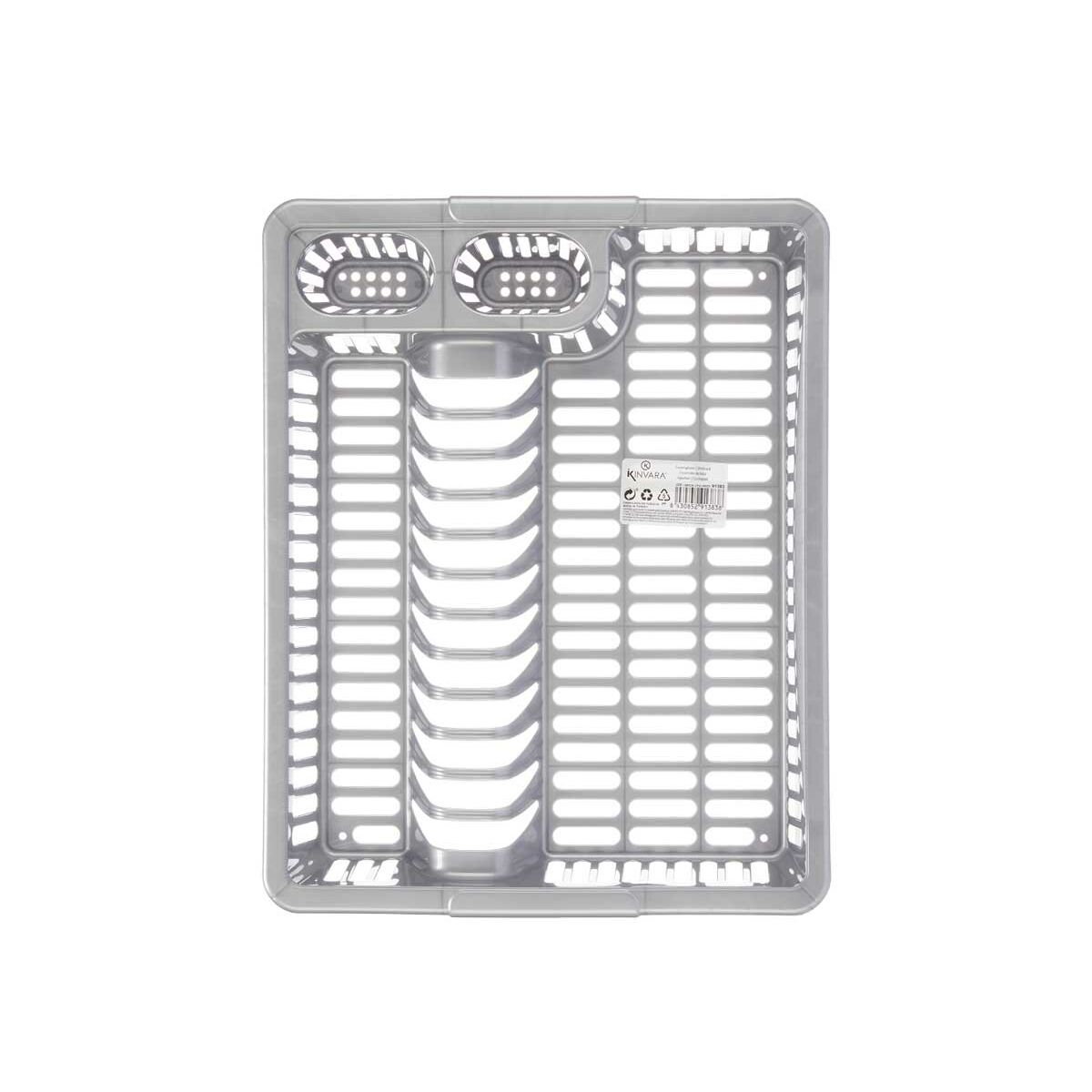 Scolapiatti da Lavandino Kinvara Argentato 46 x 8 x 36 cm (12 Unità) - Immagine 3