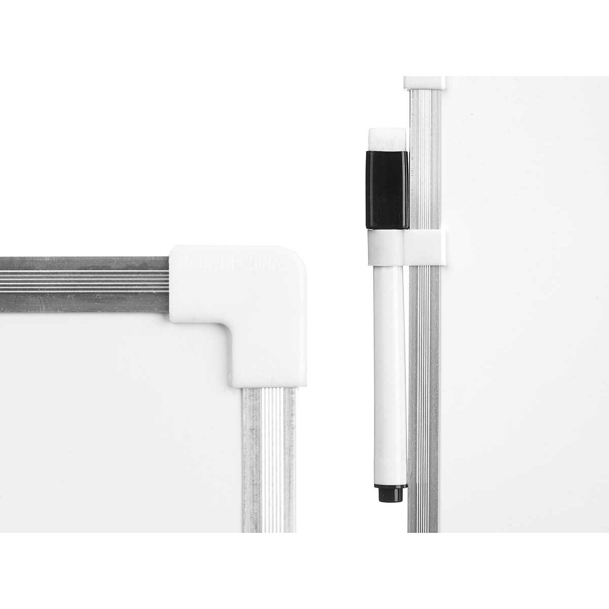 Lavagna Magnetica con Pennarello Pincello Bianco Alluminio - Immagine 3