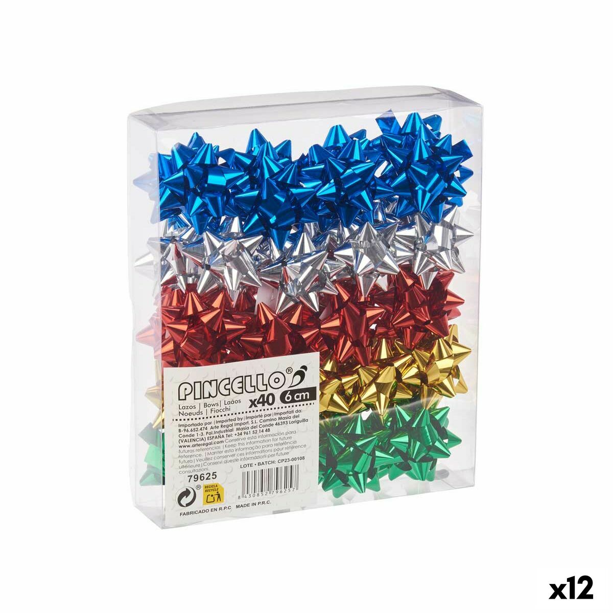 Lacci Pincello PVC 5 x 3,5 x 5 cm Brillante Multicolore (12 Unità)