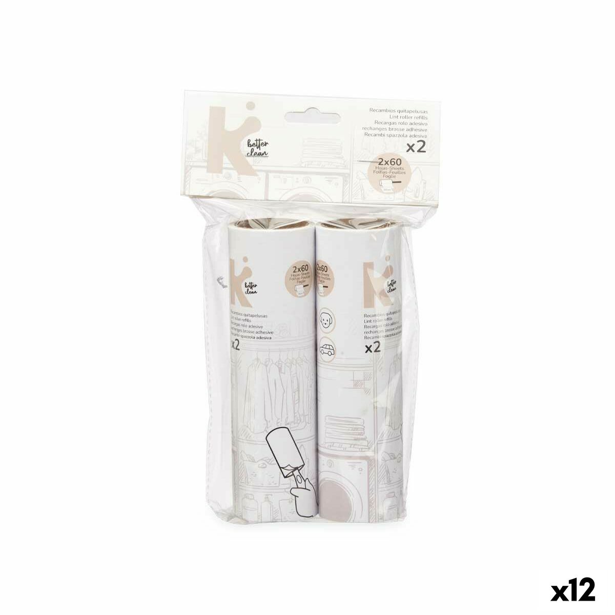 Levapelucchi Bianco 16 cm 14 x 23 x 4,5 cm Ricambio (12 Unità)