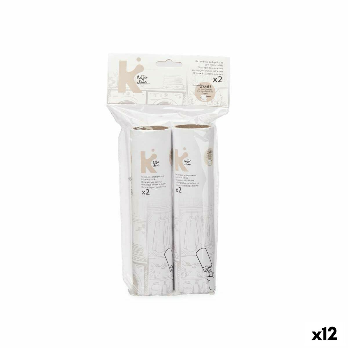Levapelucchi Bianco 19 cm 14 x 27 x 4,5 cm Ricambio (12 Unità)