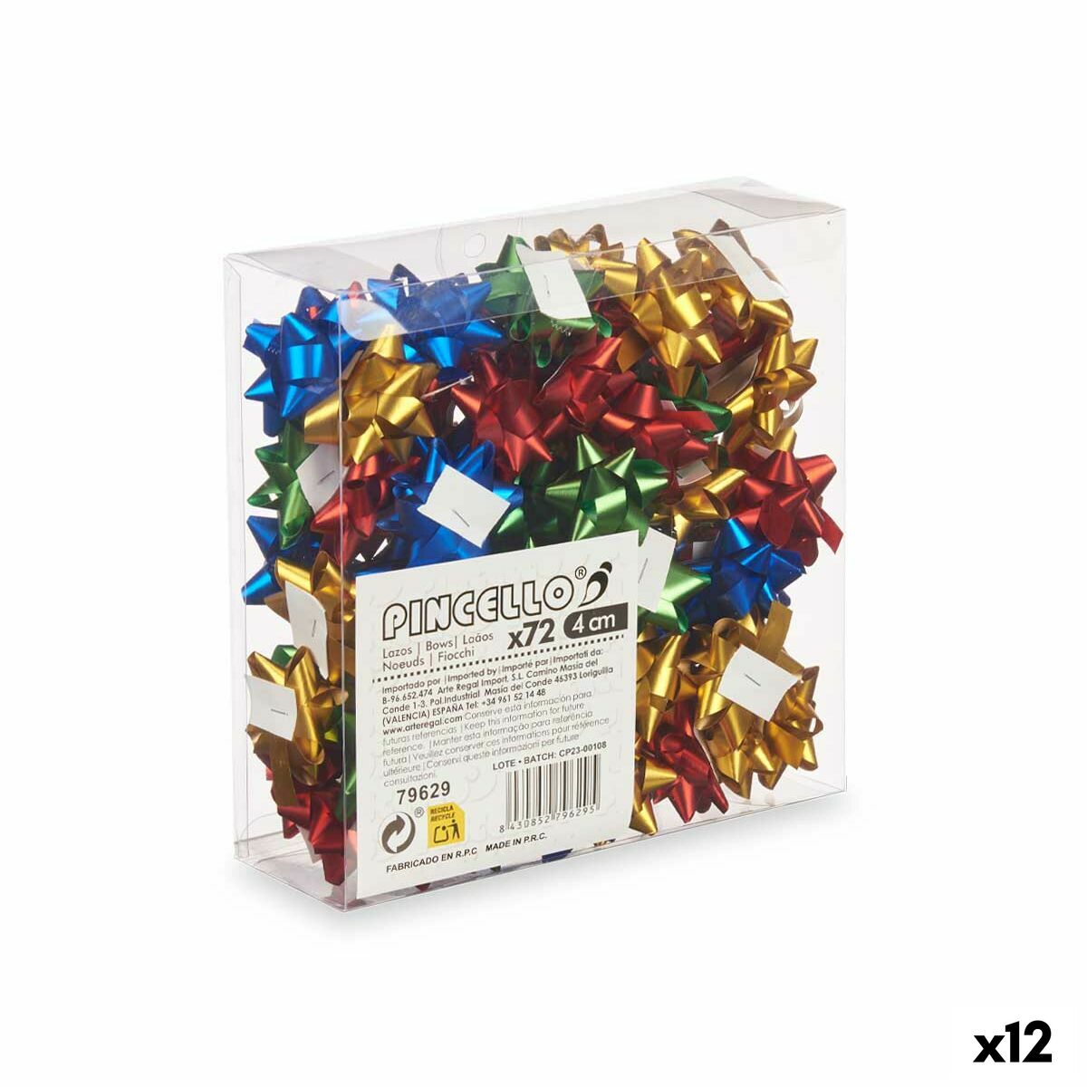 Lacci Pincello PVC 4 cm 19 x 19 x 6 cm Mat Multicolore (12 Unità)