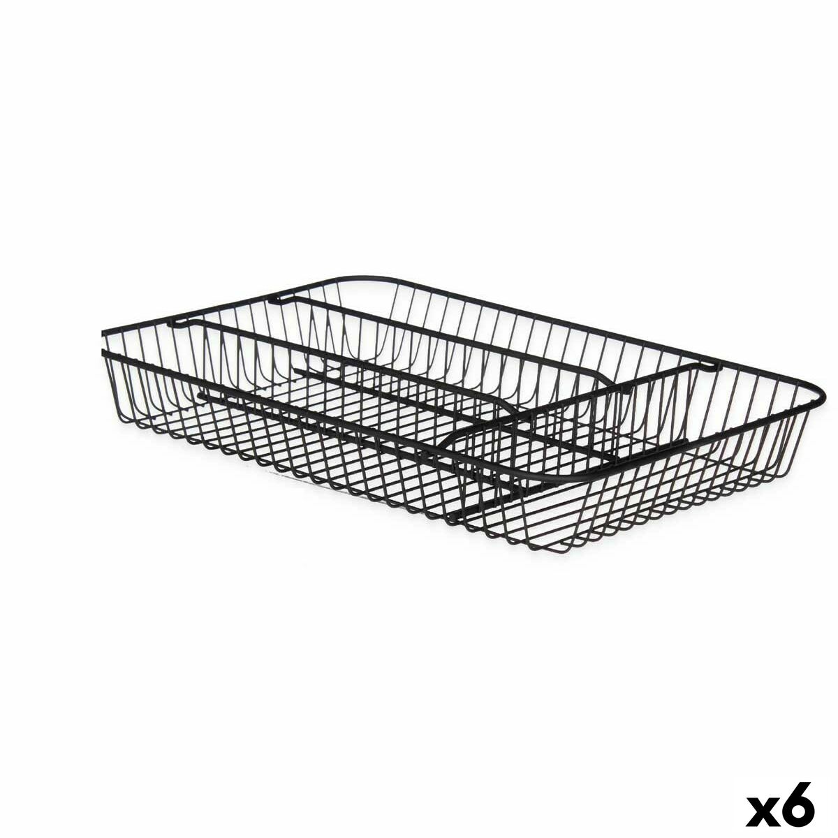 Vassoio Portaposate Kinvara Nero Metallo 26 x 4,7 x 35,5 cm 26 x 5,5 x 35,5 cm (6 Unità)