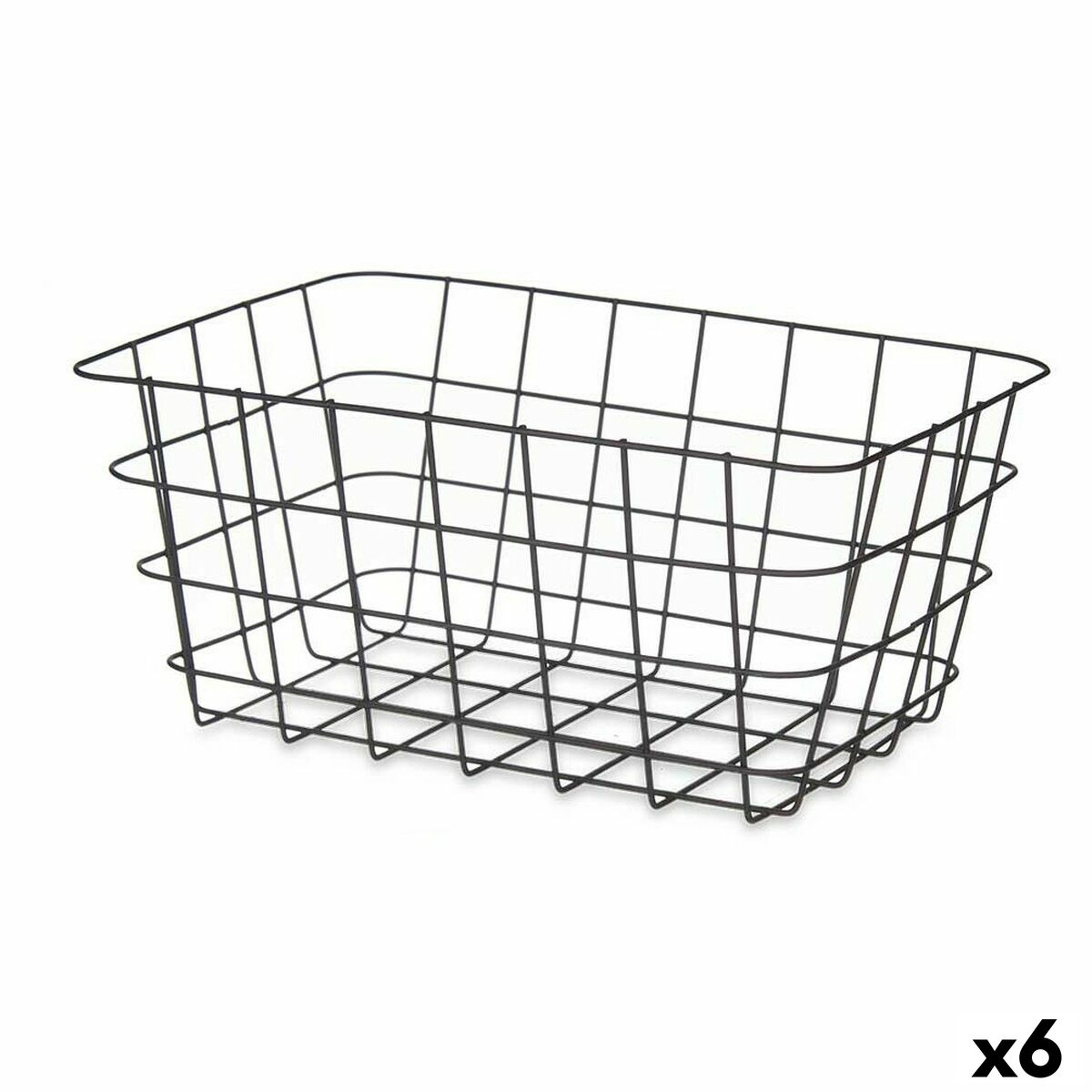 Cestino Multiuso Kinvara Nero Metallo 30,3 x 14 x 22,5 cm Rettangolare (6 Unità)