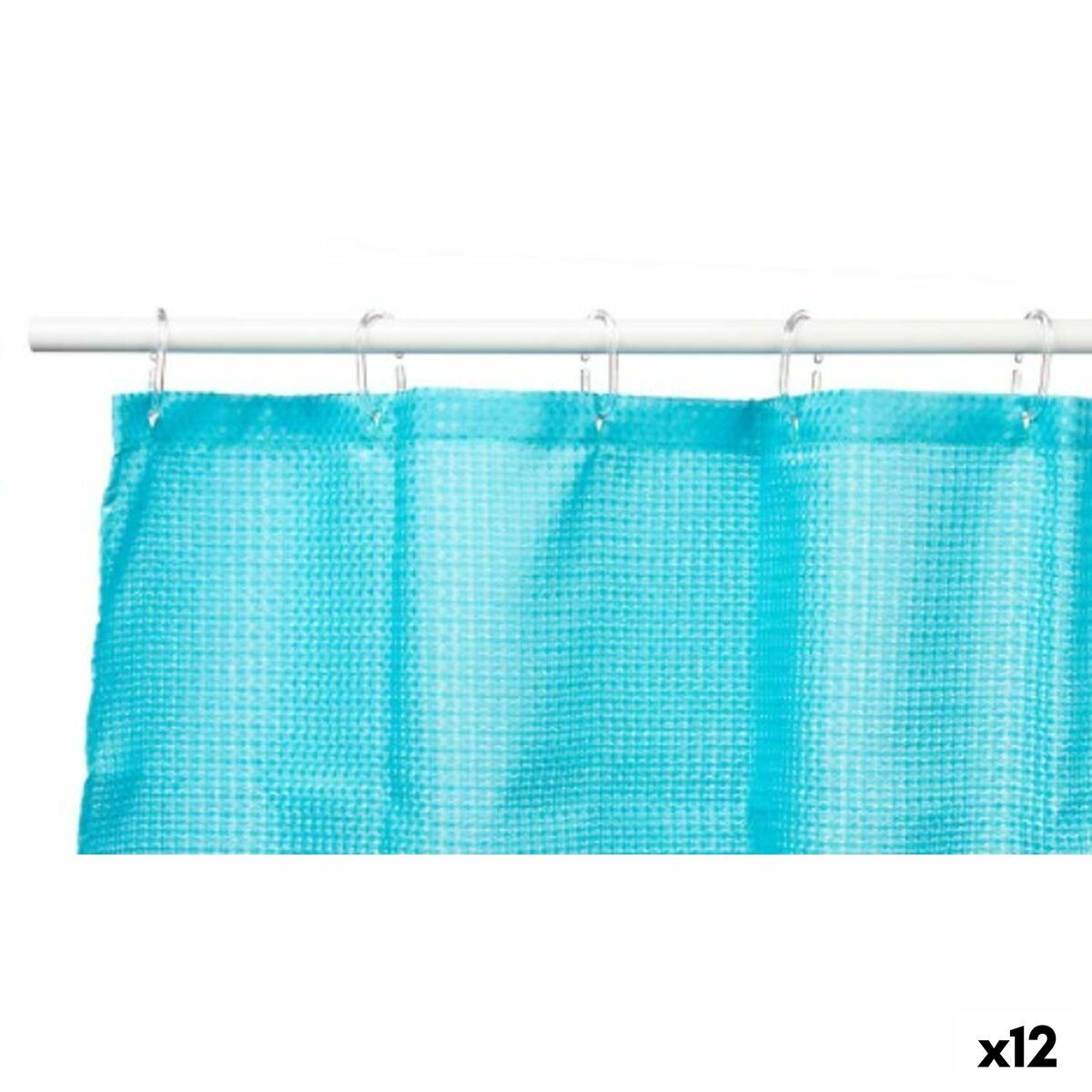 Tenda da Doccia Berilo Azzurro Poliestere 180 x 180 cm 30 x 5 x 19 cm Punti (12 Unità)