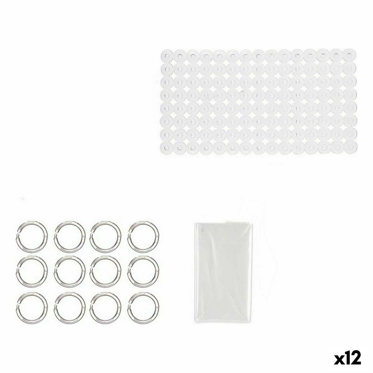 Set da Bagno Berilo Trasparente PVC Polietilene EVA 28 x 42 x 6 cm (12 Unità)