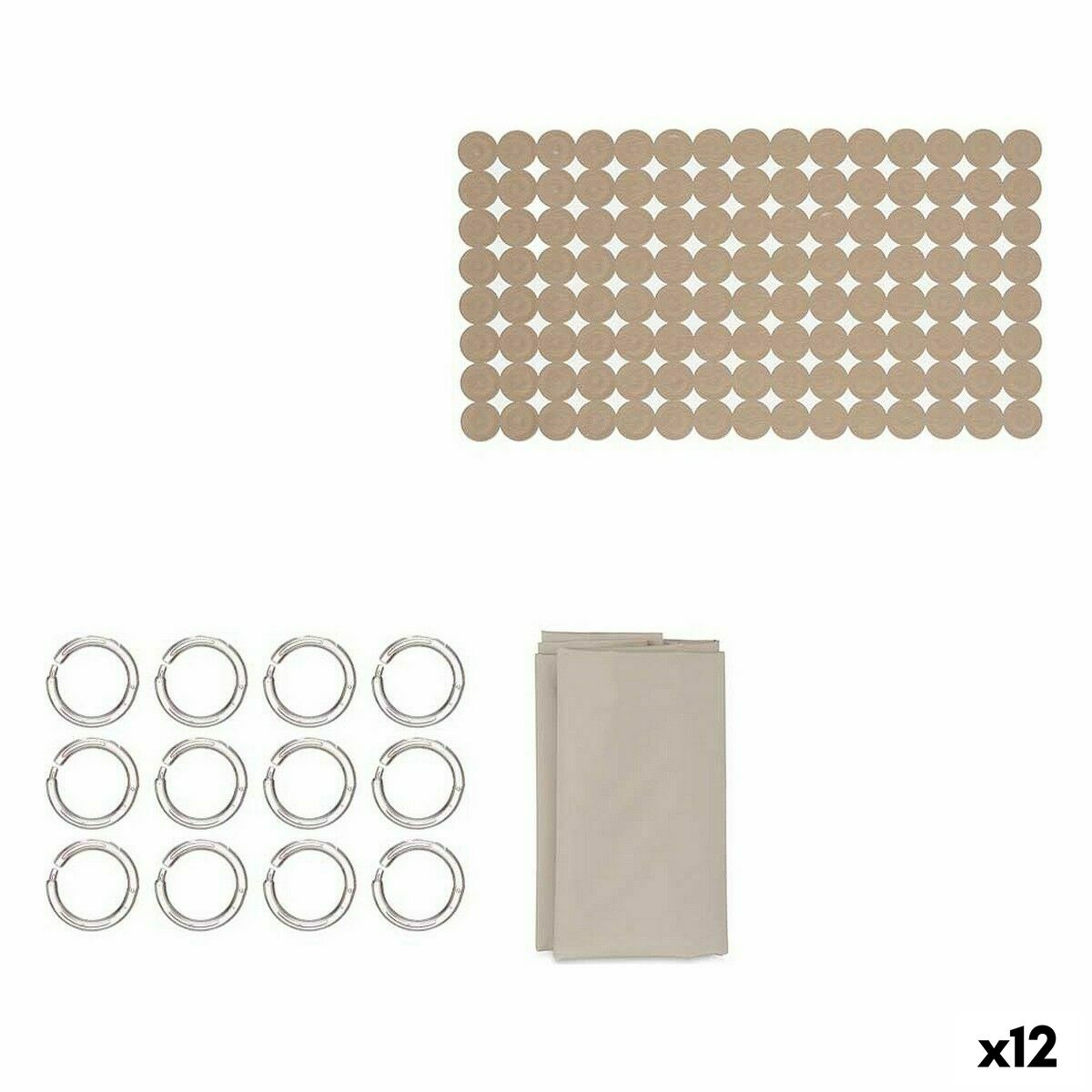 Set da Bagno Berilo Beige PVC Polietilene EVA 28,5 x 43 x 6 cm (12 Unità)