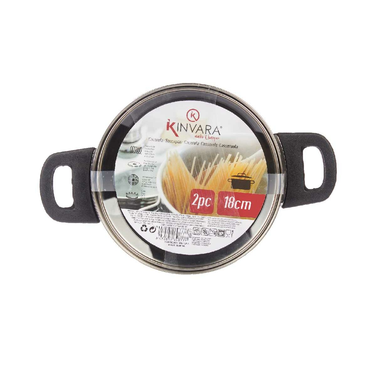Casseruola con coperchio in vetro Kinvara Trasparente Argentato 1,8 L 28 x 9 x 18 cm (6 Unità) - Immagine 3