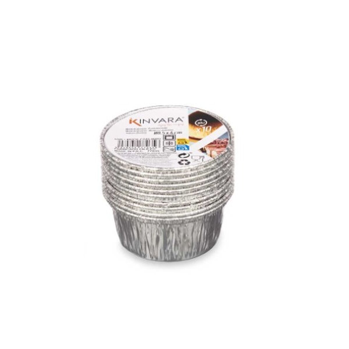 Stampo per Budino Kinvara Argentato Alluminio 8,5 x 8 x 8,5 cm Monouso Rotondo (12 Unità) - Immagine 4
