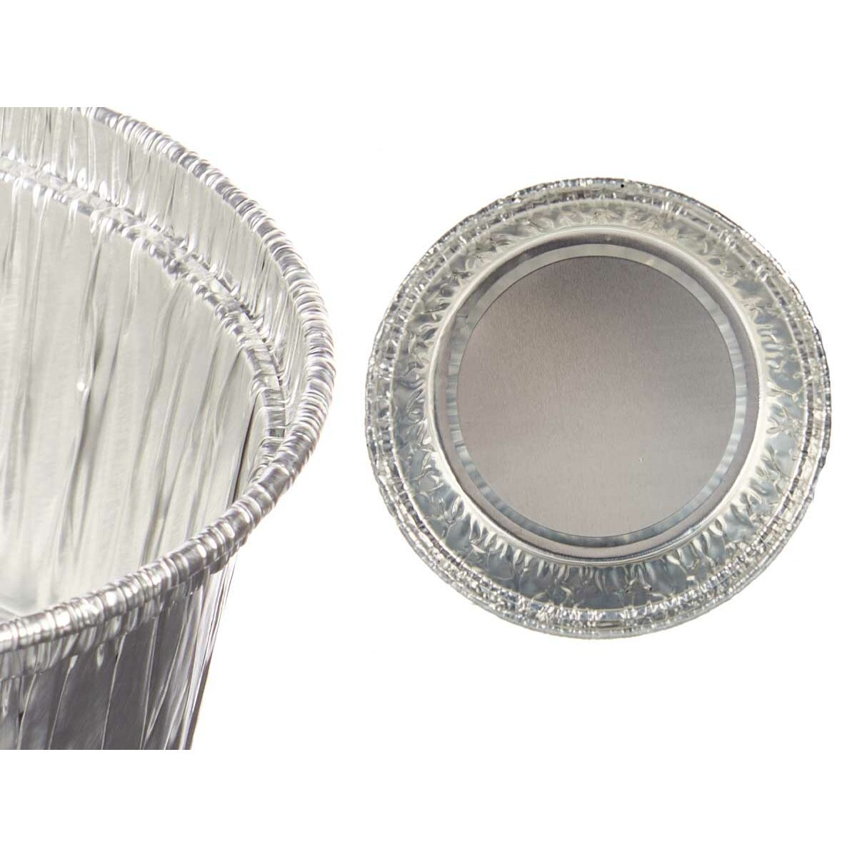 Stampo per Budino Kinvara Argentato Alluminio 8,5 x 8 x 8,5 cm Monouso Rotondo (12 Unità) - Immagine 3