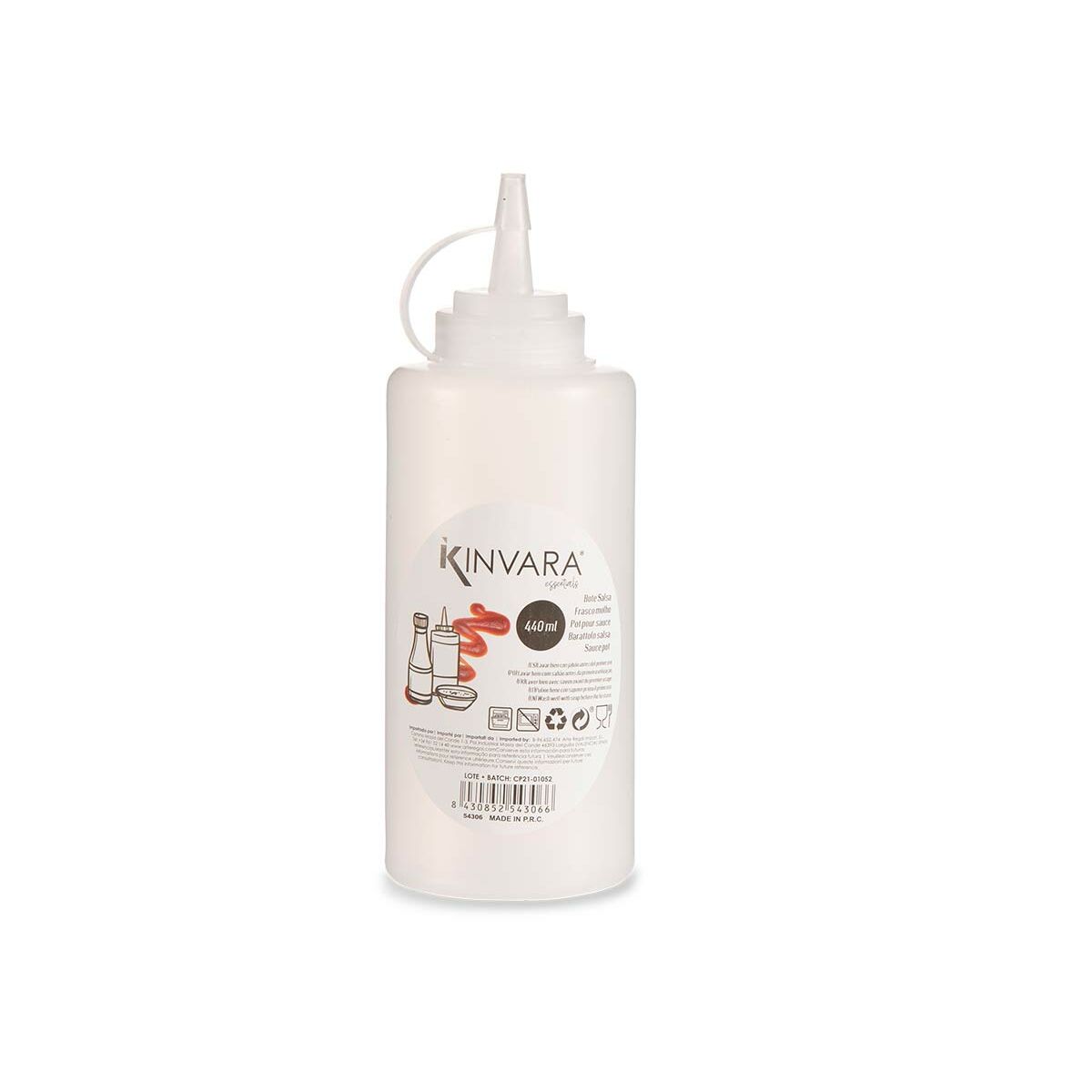 Barattolo per Salse Kinvara Trasparente Plastica 400 ml 440 ml 6,5 x 18,3 x 6,5 cm (12 Unità) - Immagine 2