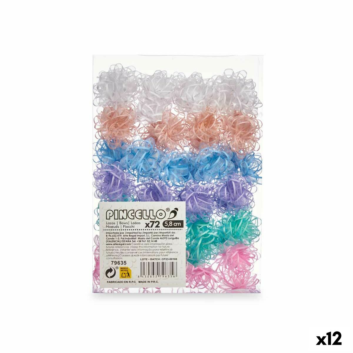 Lacci Pincello PVC 5,8 cm 19,5 x 27,5 x 7 cm Multicolore (12 Unità)
