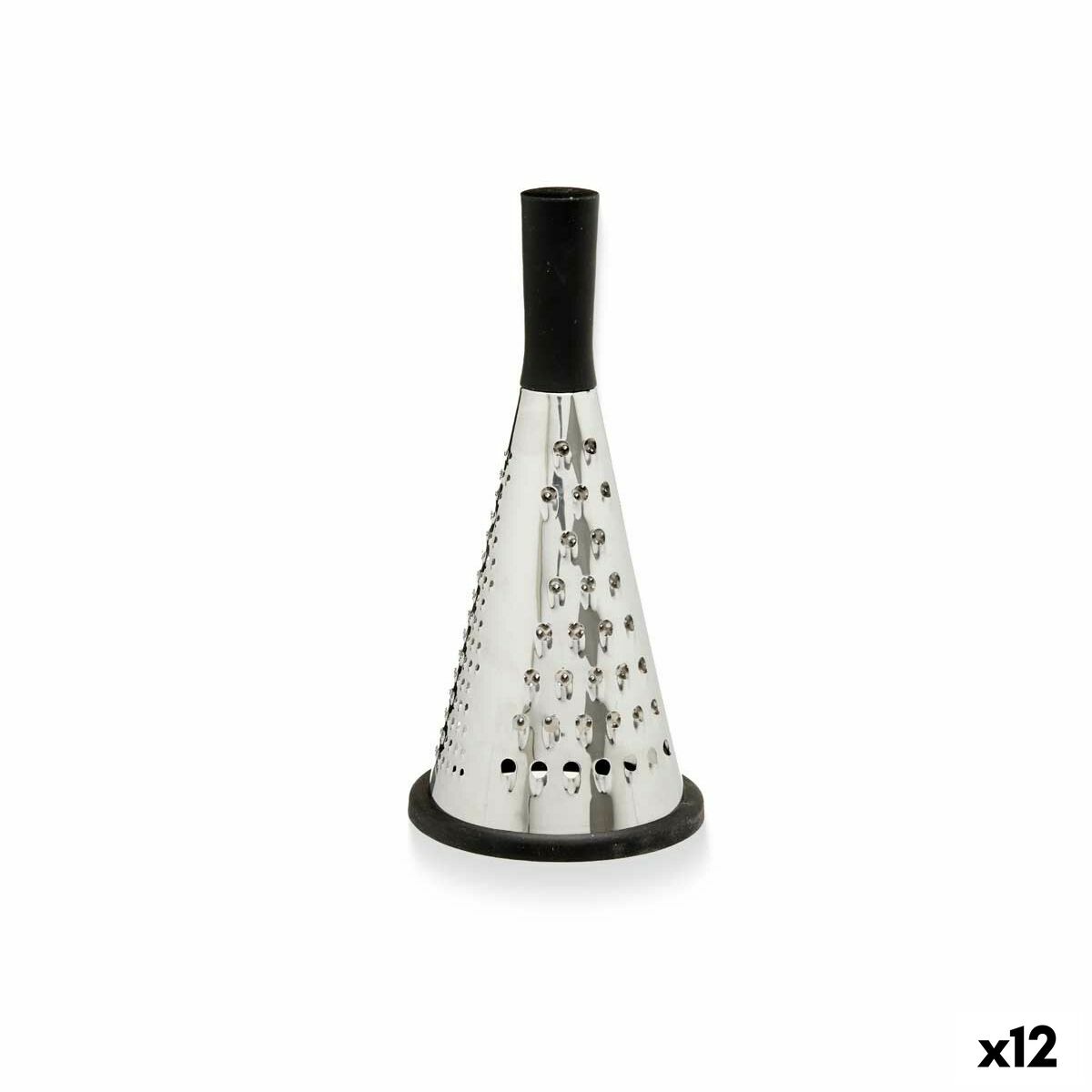 Grattugia Kinvara Nero Argentato Argento Acciaio inossidabile ABS TPR 11,5 x 24,5 x 11,5 cm (12 Unità)