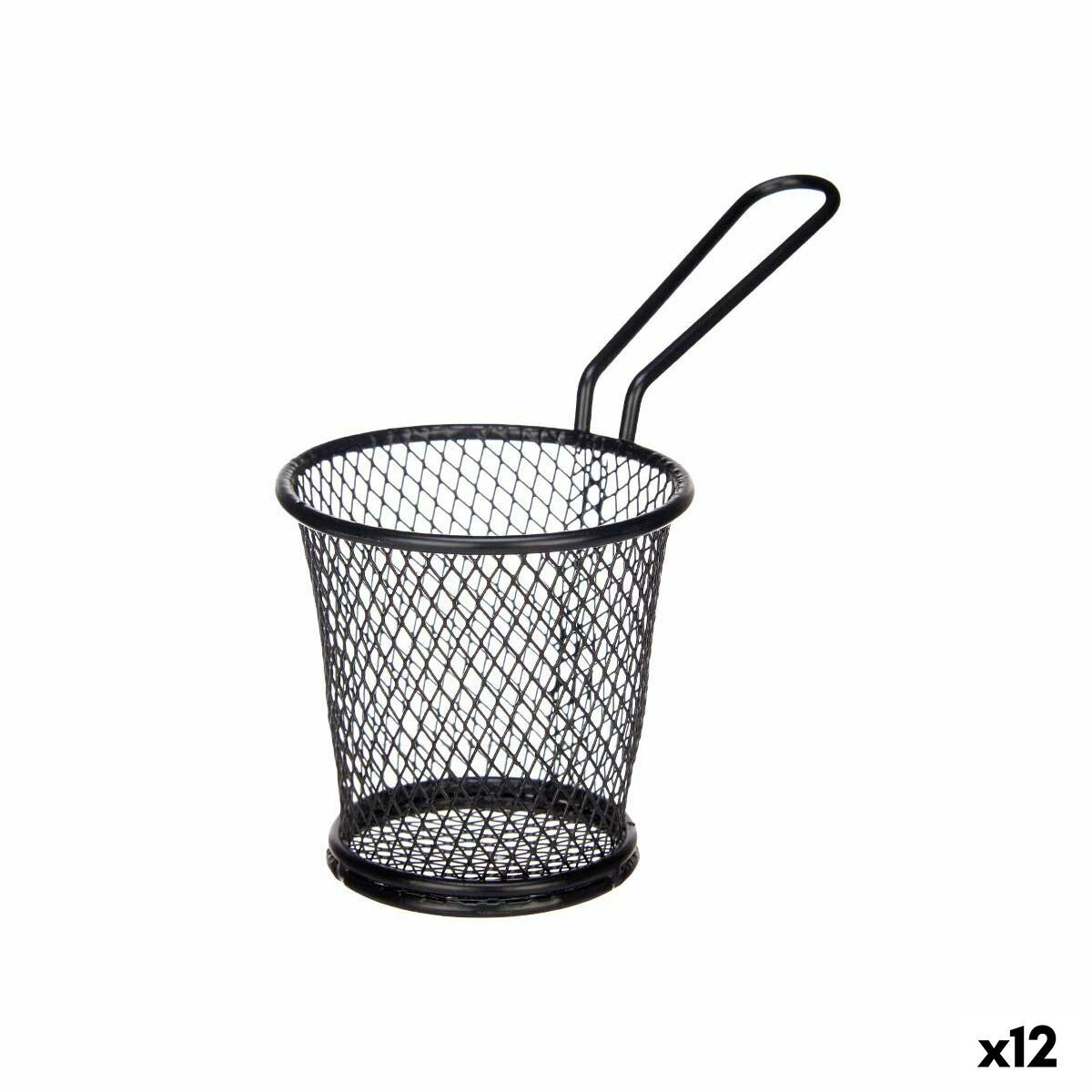 Cestino per Servire Aperitivi Kinvara Nero Metallo 15 x 11,5 x 8 cm 16 x 11,5 x 8 cm (12 Unità)