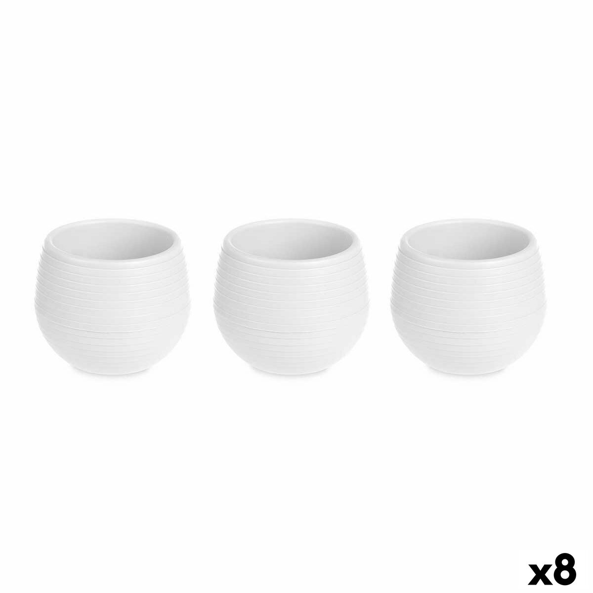 Set di Vasi Ibergarden Bianco Plastica 6,2 x 6,2 x 6,6 cm 7,5 x 7 x 25 cm 25 x 7 x 8 cm (8 Unità)