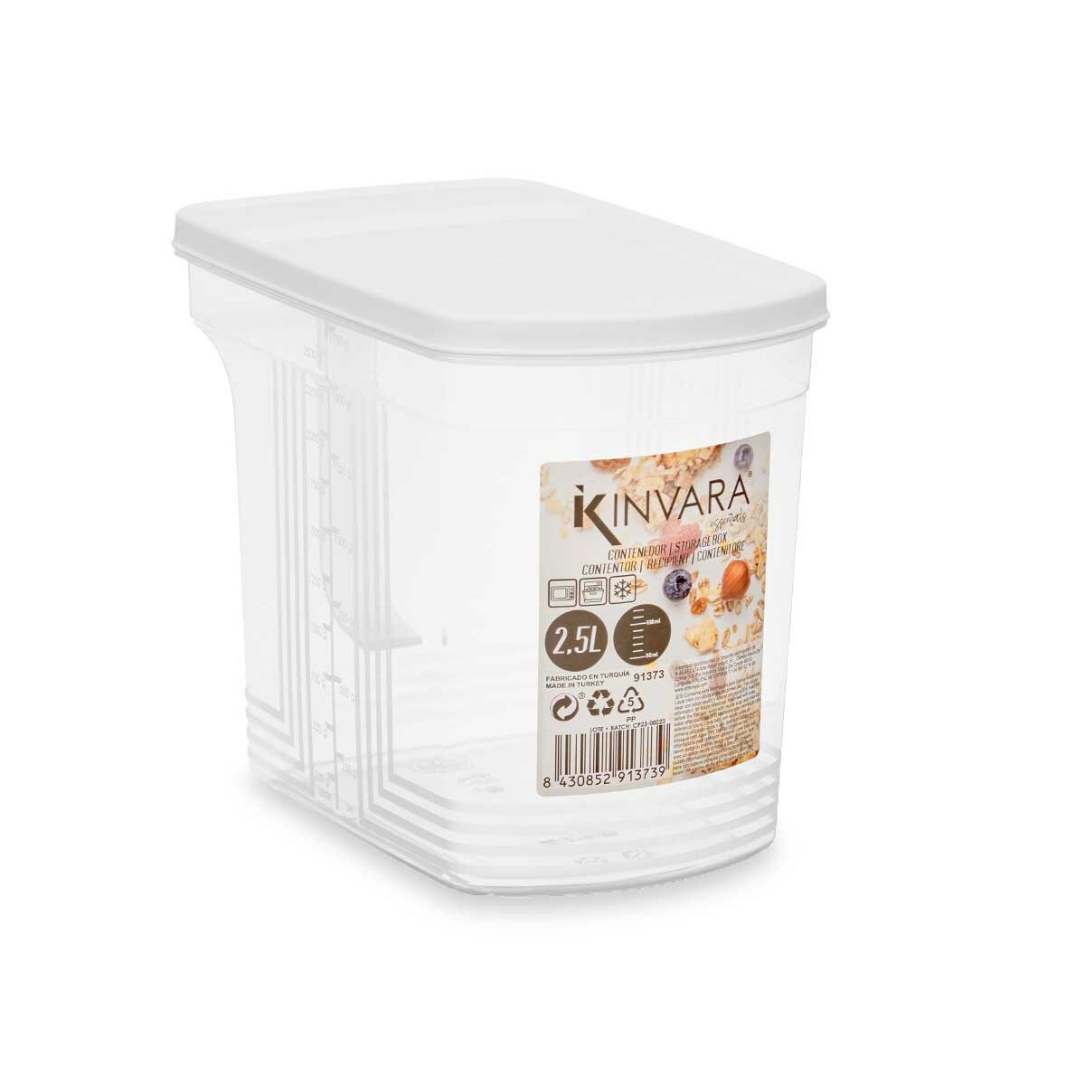 Contenitore per Conservare gli Alimenti Kinvara Grigio Trasparente 2,5 L 20,5 x 17 x 13 cm (24 Unità) - Immagine 3