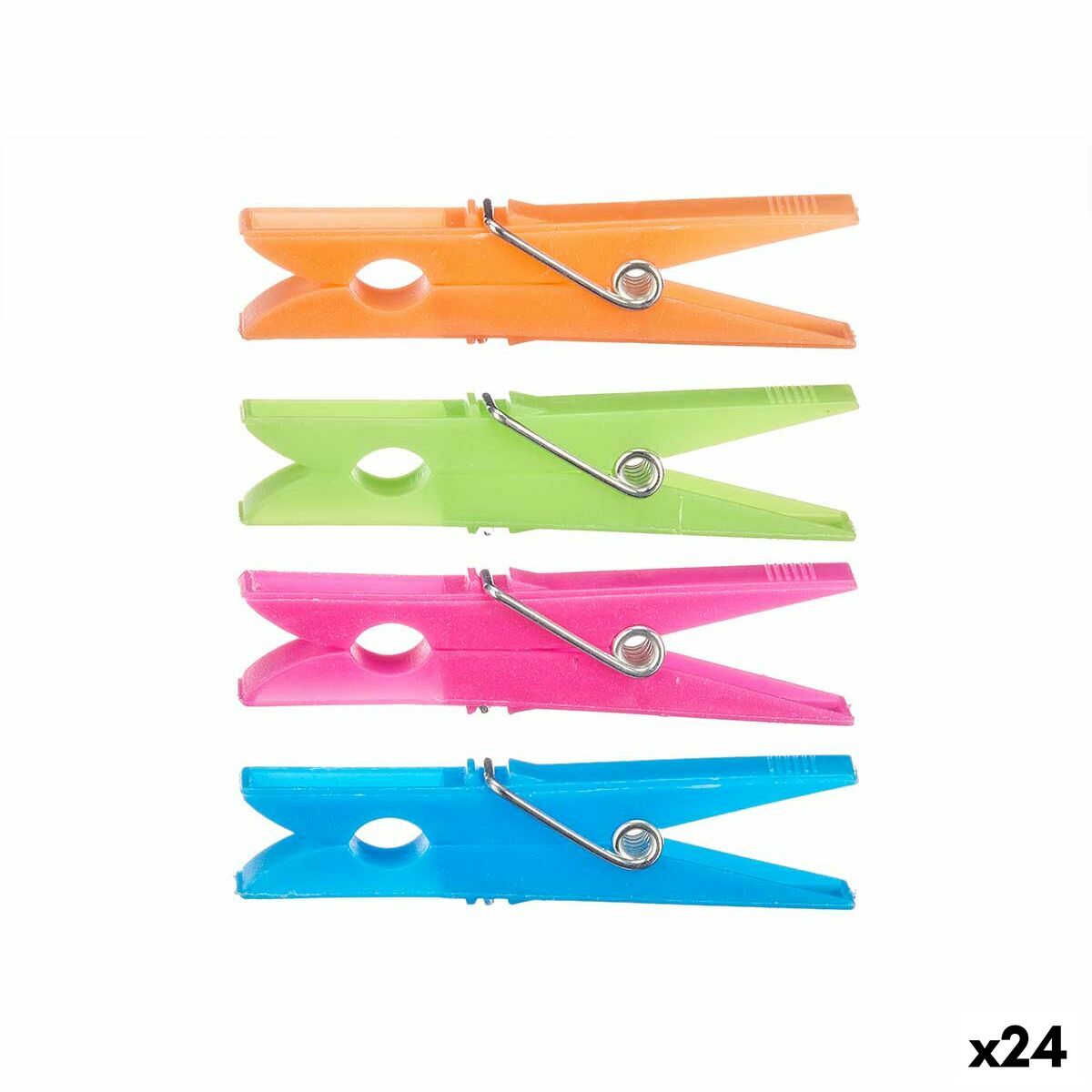 Mollette per Panni Multicolore Plastica 7 x 1 cm 1 x 7 x 7 cm 10 x 20 x 3,5 cm 10 x 22 x 3,5 cm Set 24 Pezzi (24 Unità)