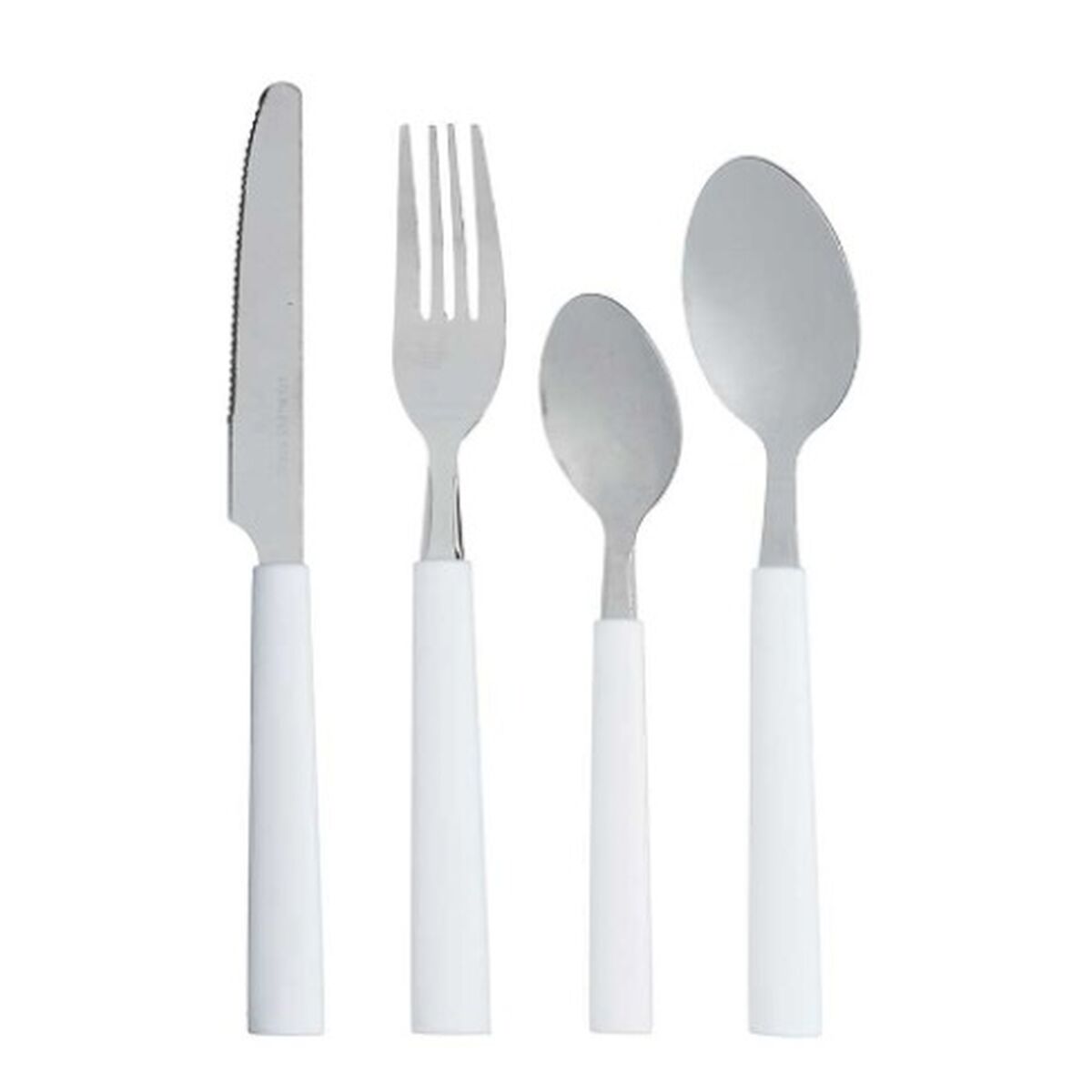 Set di Posate Kinvara Bianco Argentato Acciaio inossidabile Plastica 22,5 x 37,5 x 4,5 cm 23 x 38 x 5 cm (6 Unità) - Immagine 3