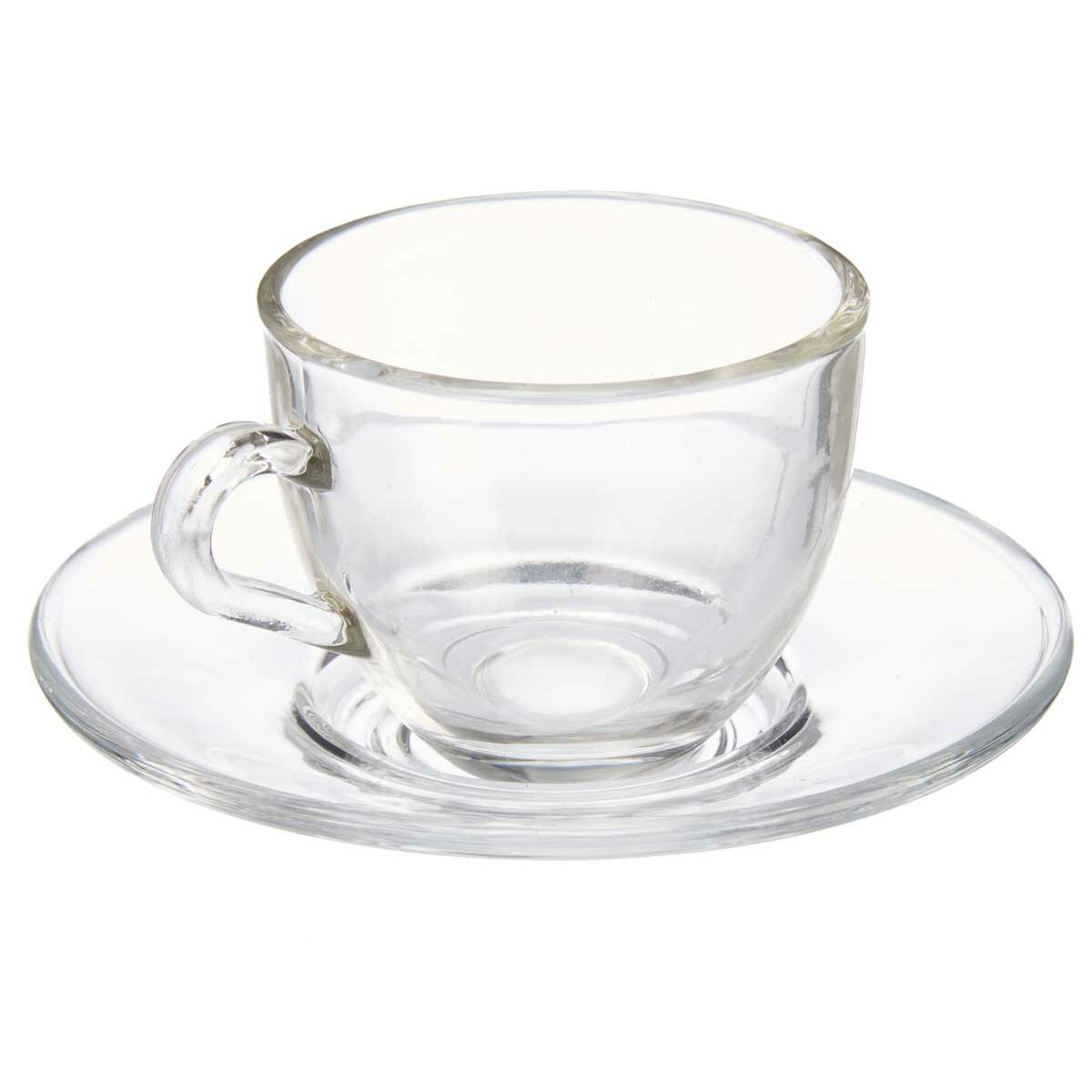 Tazza con Piatto Vivalto Trasparente Vetro 85 ml (6 Unità) - Immagine 2