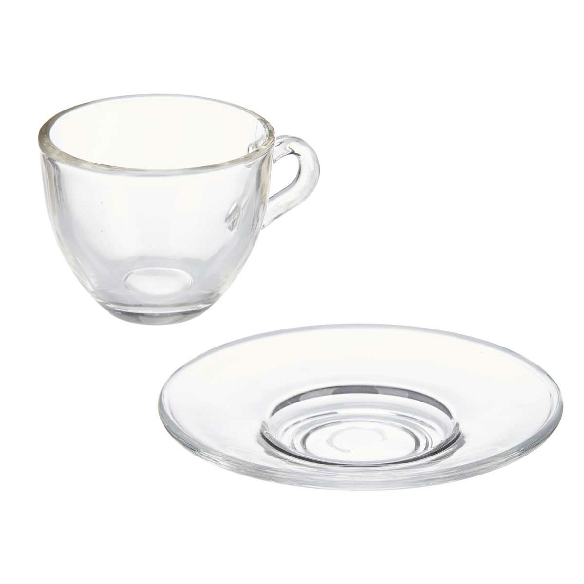 Tazza con Piatto Vivalto Trasparente Vetro 85 ml (6 Unità) - Immagine 4