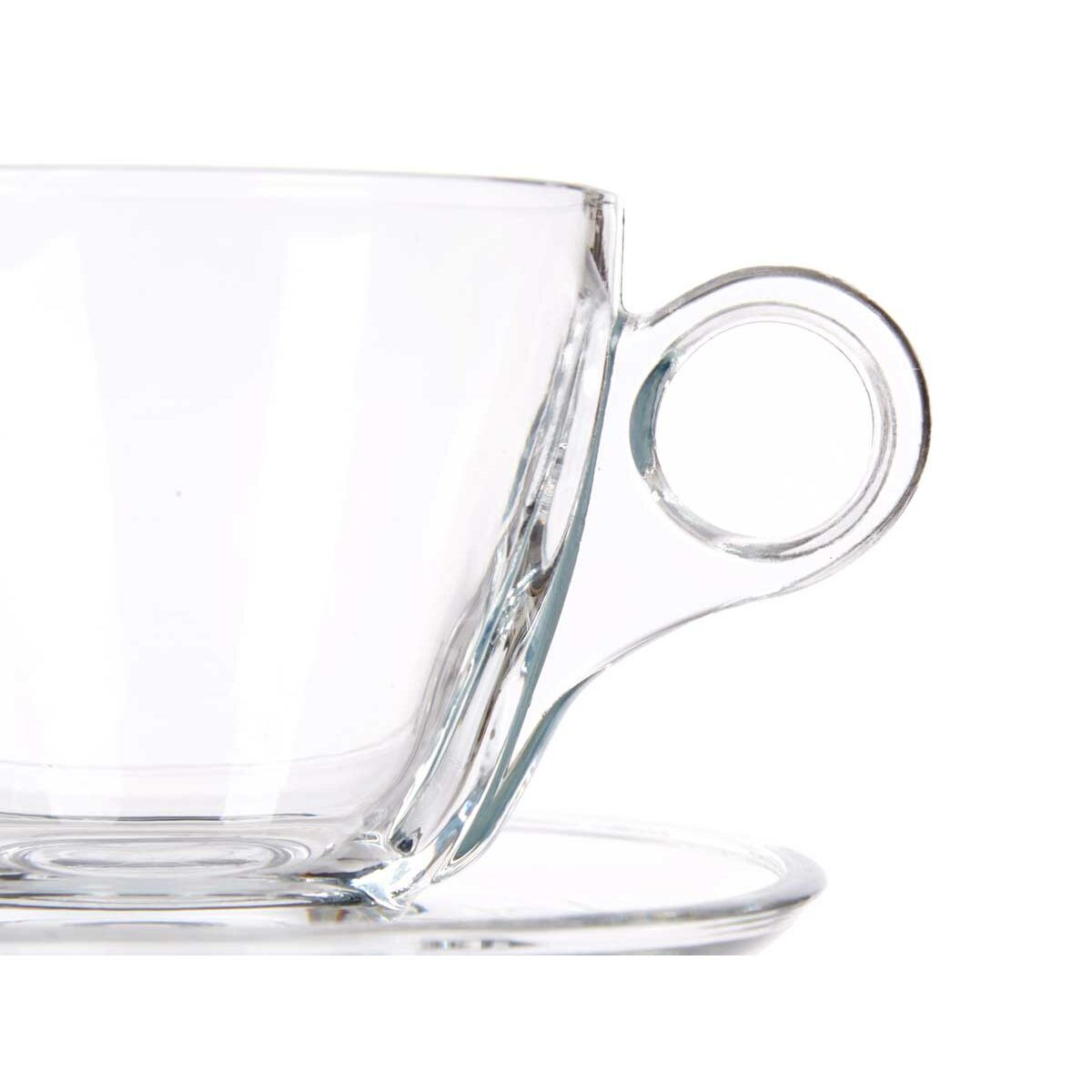 Tazza con Piatto Vivalto Trasparente Vetro 170 ml (6 Unità) - Immagine 4